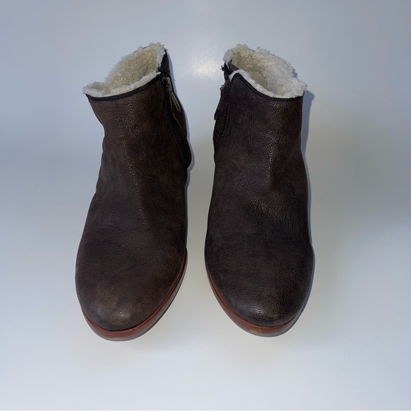 Sam Edelman Ankle Boots Women's Size 8.5 US Coffee Brown Leather Sherpa Lined - Picture 3 of 13
